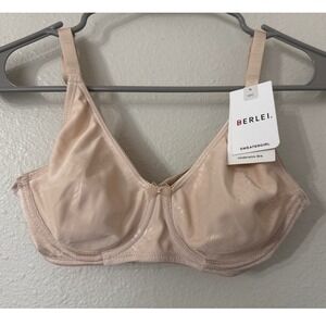 Berlei Sweatergirl Underwire Bra Beige Floral Full Coverage Size 10C/ US 32 C